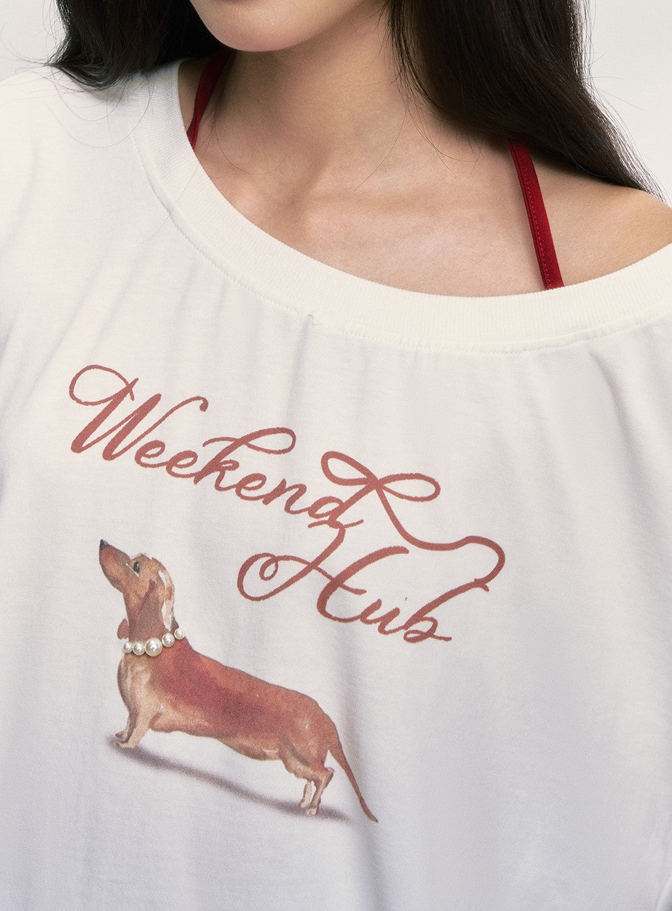Dog Print Loose T-shirt WEE0018