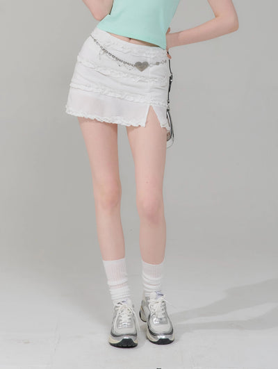 High Waist Slim White Cake Short Skirt ZIZ0149