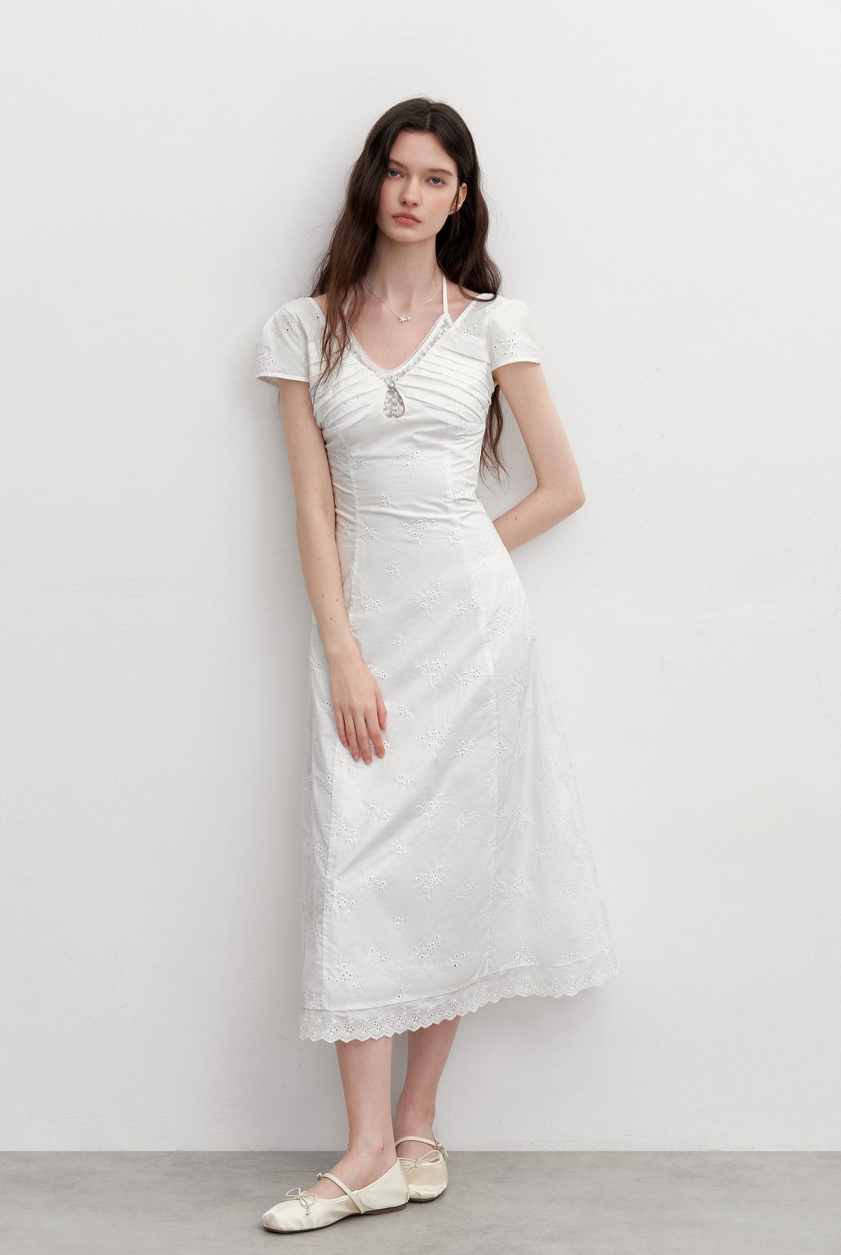 Lace Embroidered Long Dress AYF0103