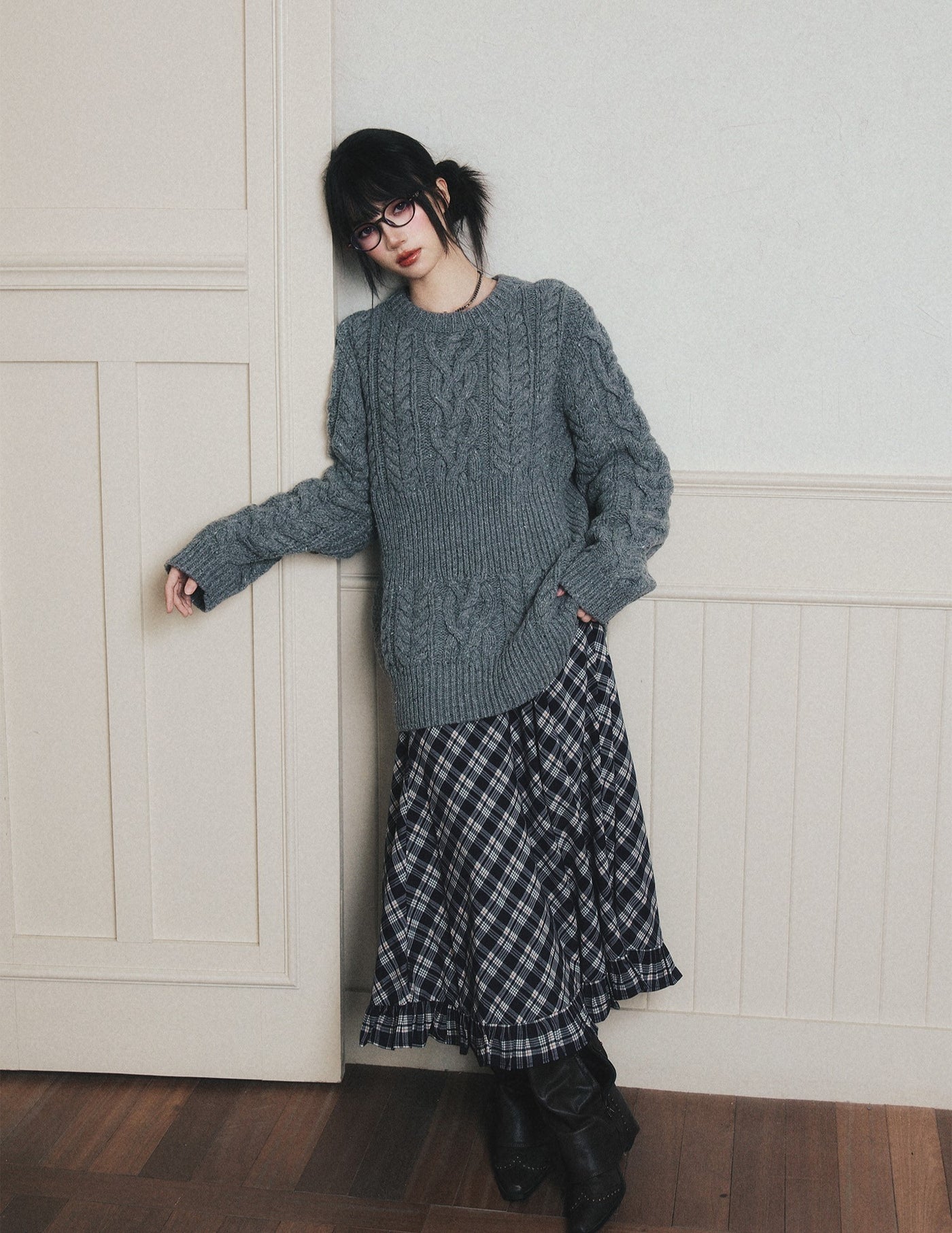 Retro Plaid Large Swing Skirt LUL0188