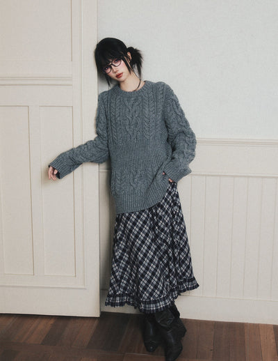 Retro Plaid Large Swing Skirt LUL0188