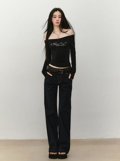 One-shoulder Long-sleeved T-shirt VIA0337