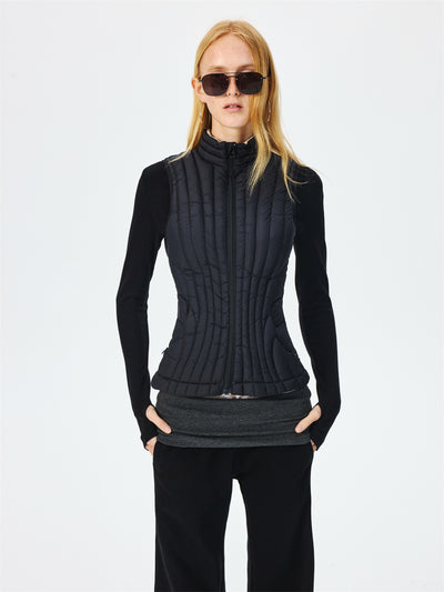 Quilted Lightweight Stand Collar Down Vest CUR0265