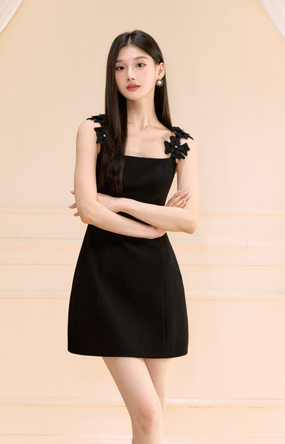 Flower Strap Suspender Dress OSH0177