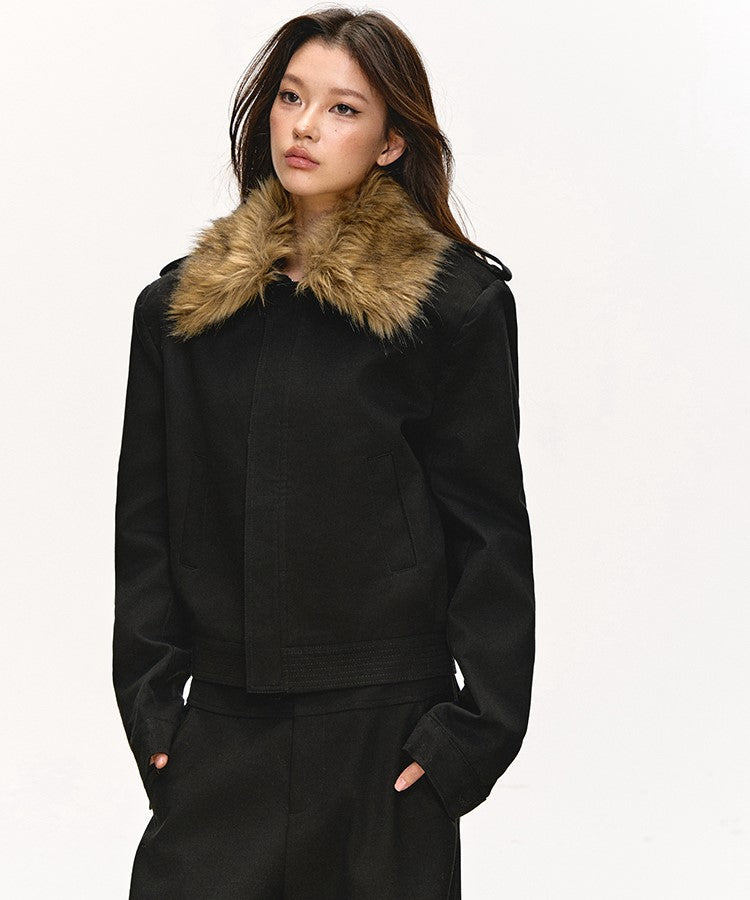 Fur-Collar Quilted Casual Short Jacket ANA0085