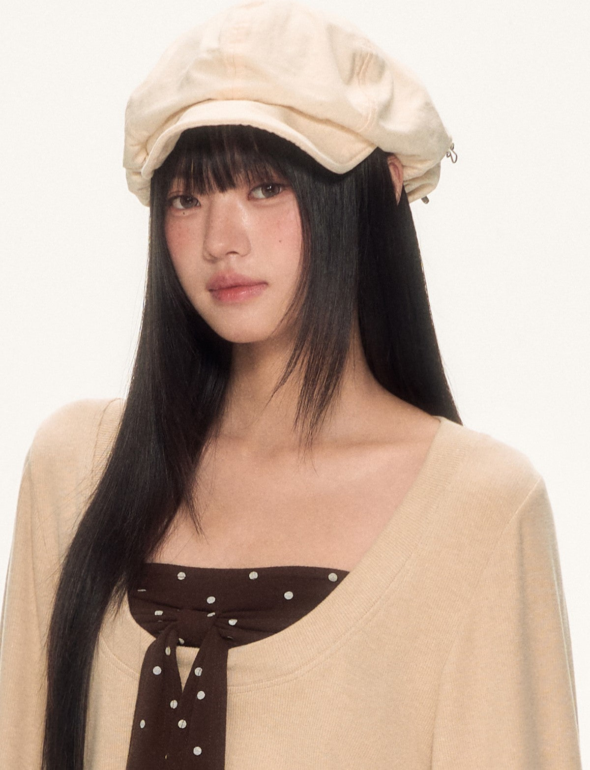 Polka Dot Bow Long-sleeved Top WEE0089