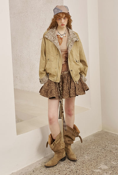 Paisley Stand-up Collar Jacket DID0230