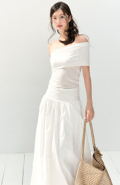 Ribbon Short Sleeves Top/Skirt SHI0153