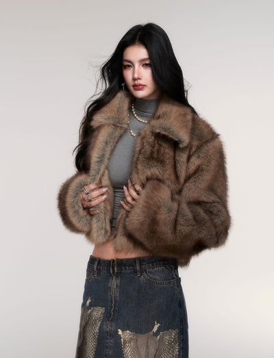 Short Eco-Friendly Fur Coat LUL0210