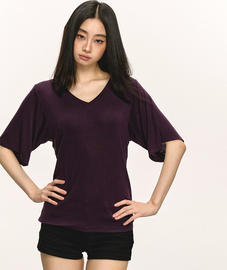 Stretch V-neck T-shirt ANA0027