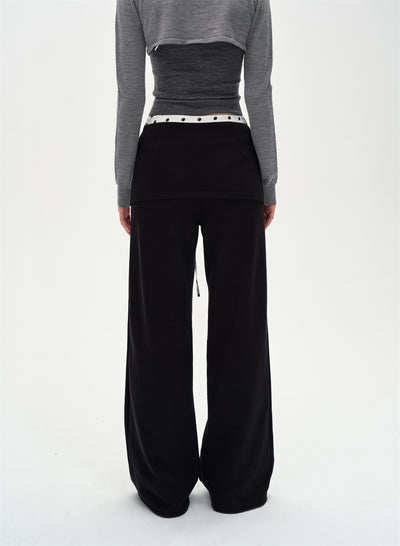 Polka Dot Waist Casual Sweatpants CUR0255