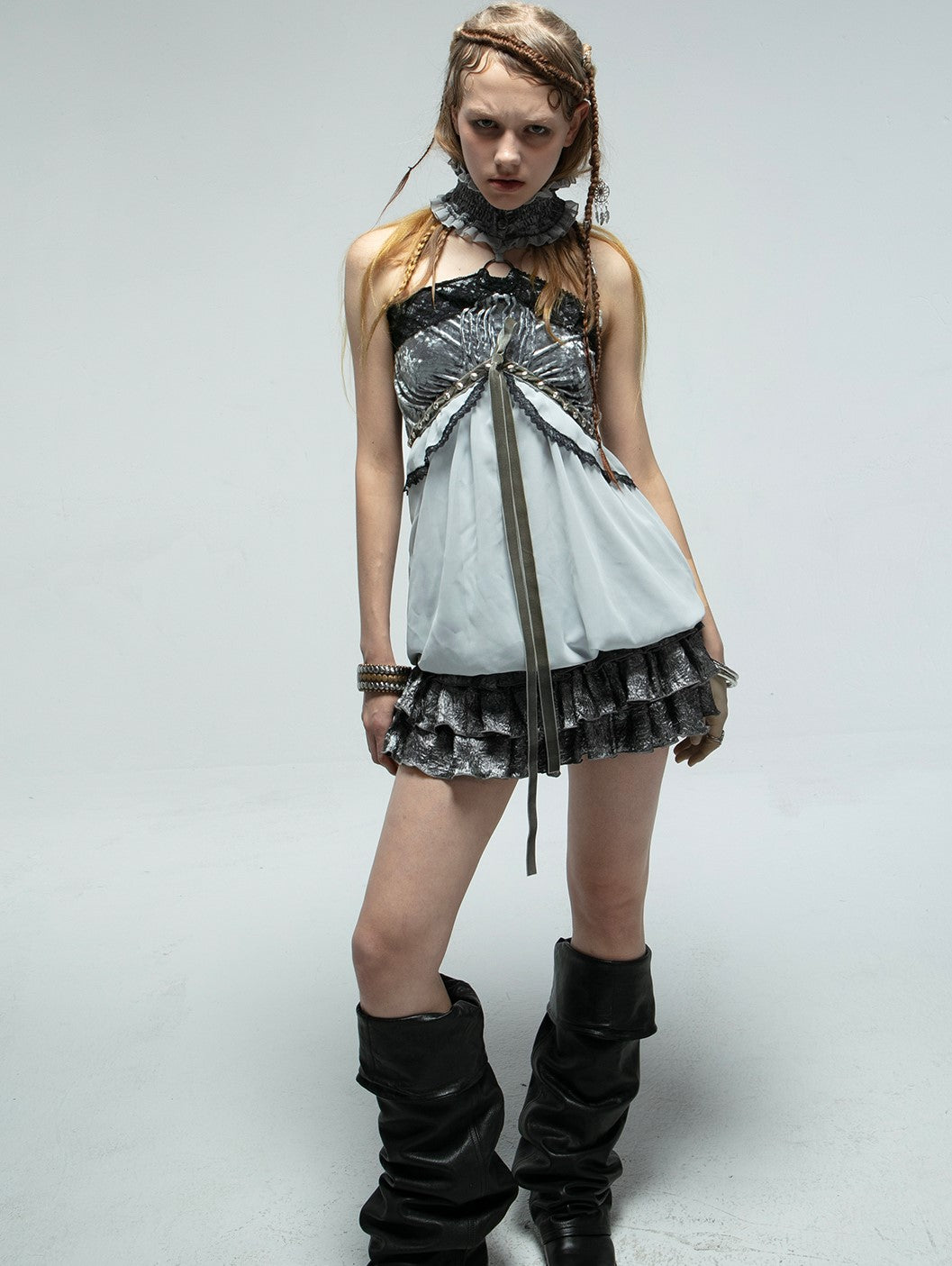 Metallic Satin Puffy Cake Skirt DOU0102
