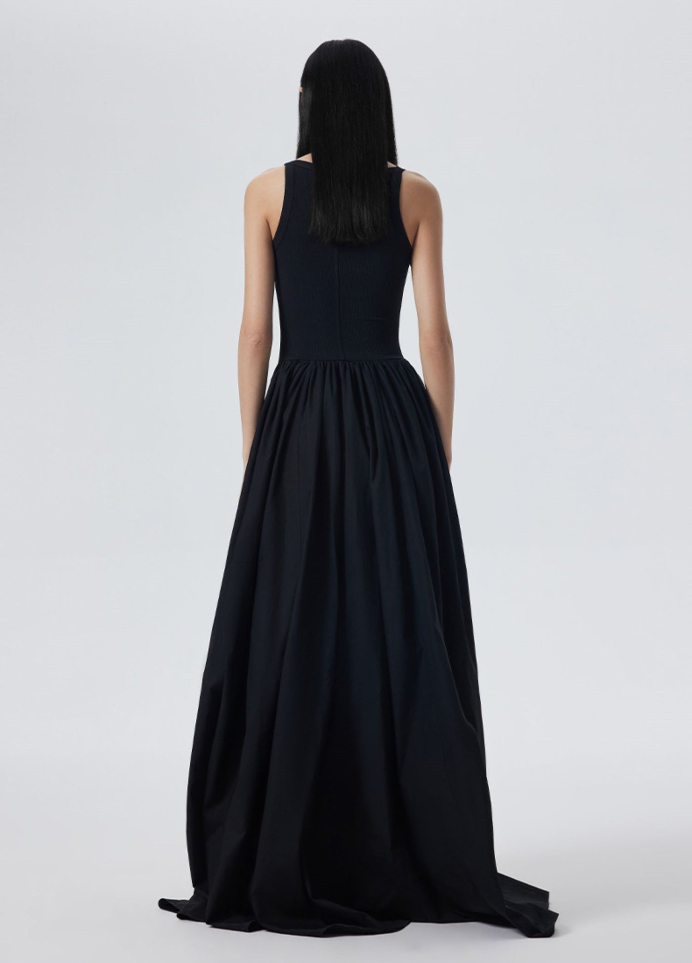Suspender High-end Long Black Dress SHO0012