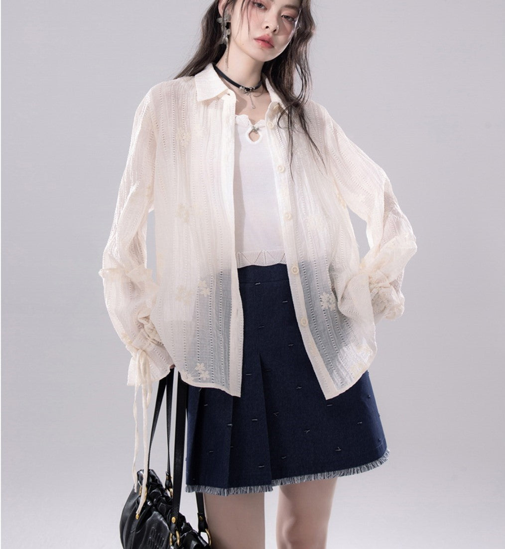 Cloud Yarn Embroidered Shirt COT0248