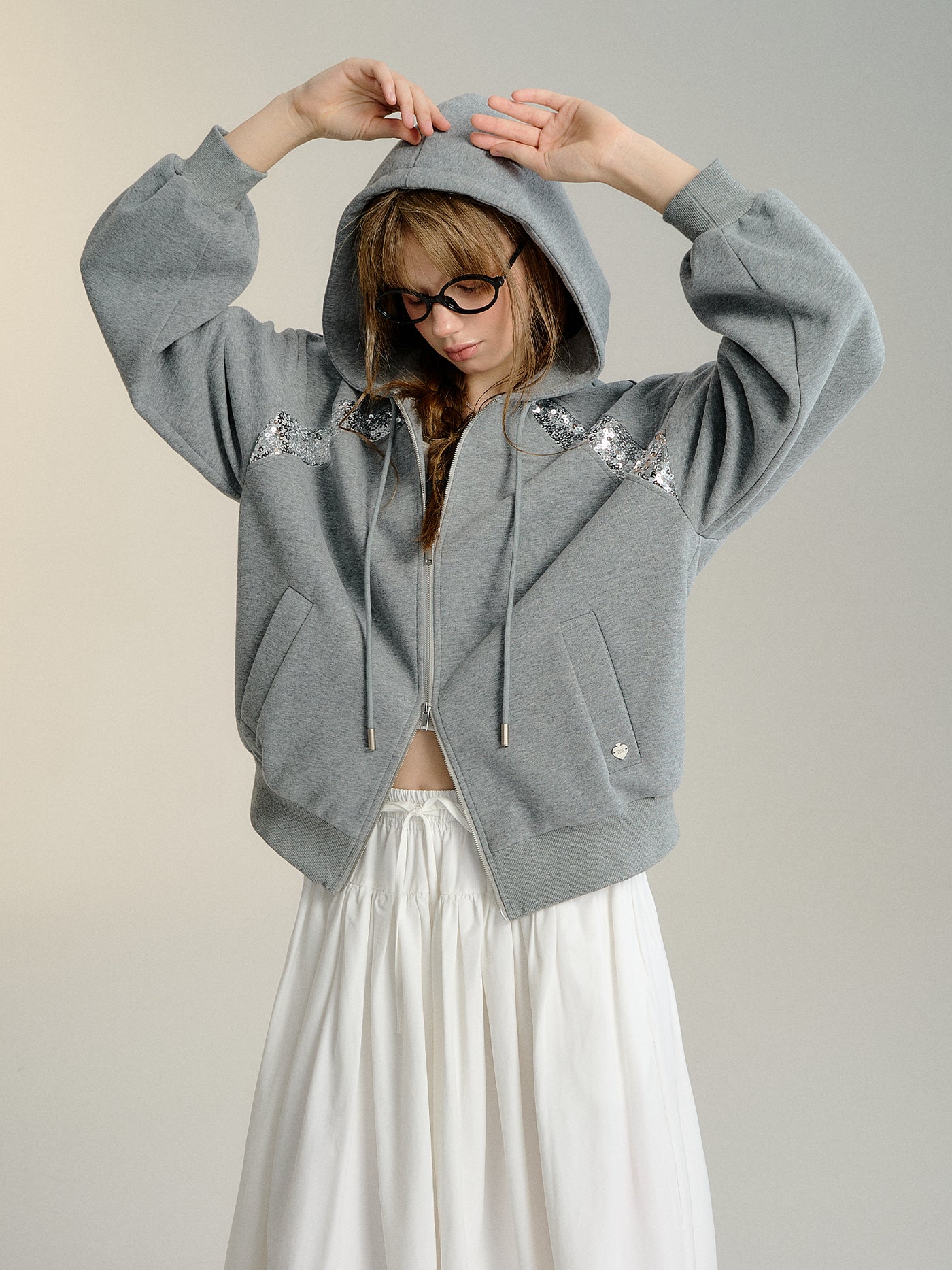 Oversized Sequined Sweatshirt Hoodie SOM0107