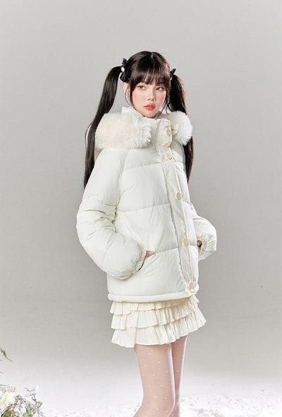 Soft Hooded Cotton Bread Jacket/Cake Skirt TBI0040