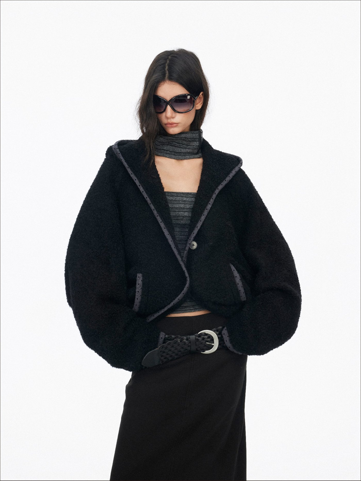 Drop Shoulder Loose Batwing Sleeve Jacket SAL0195