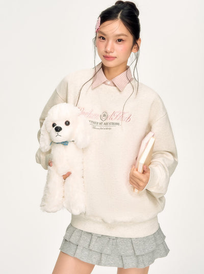 Plaid Shirt Collar Long-Sleeved Sweatshirt WEE0060