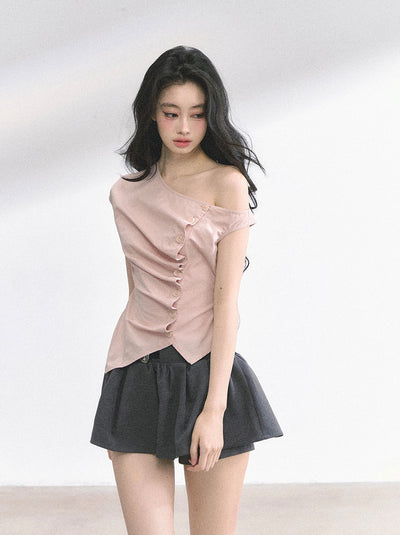 Off-shoulder Slim Shirt DIA0482