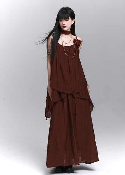 Artistic Rose Sleeveless Top/Long Skirt LAD0208