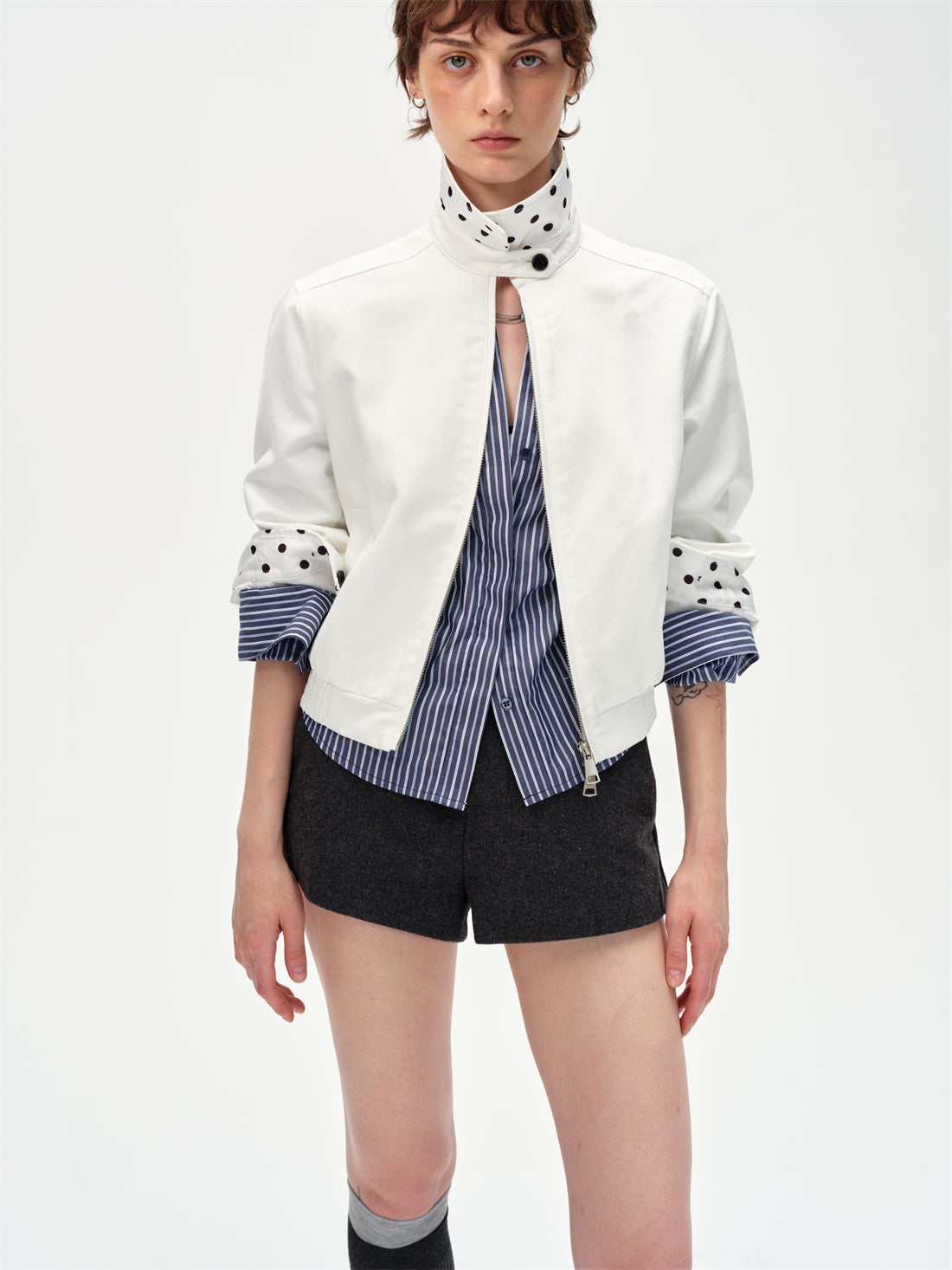 Retro Polka Dot White Jacket CUR0252