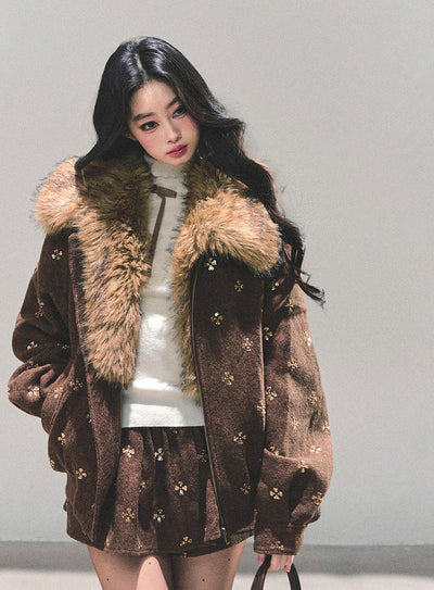 Sequins Decorated Quilted Jacket/Skirt DIA0688