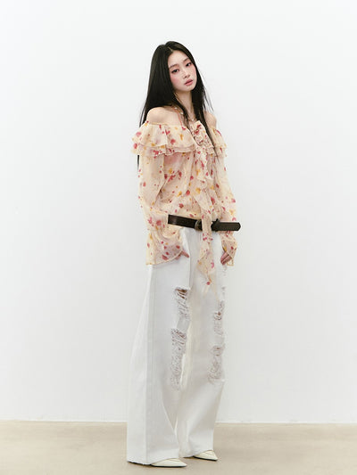 Flower Sling Chiffon Shirt/Underwear VIA0250