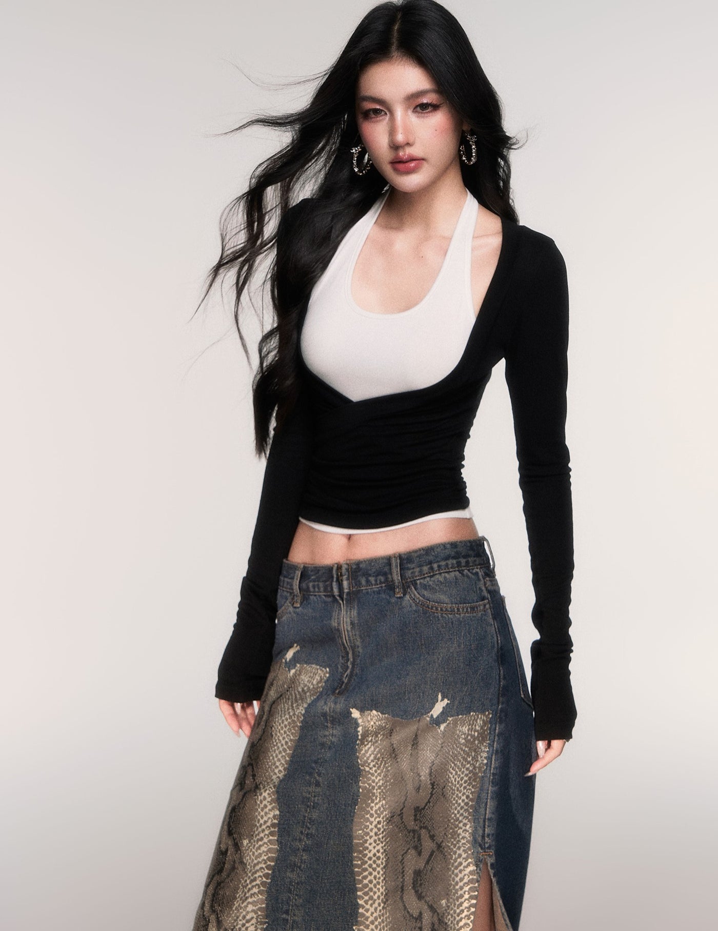 Two-Piece  Halter Neck T-Shirt LUL0204