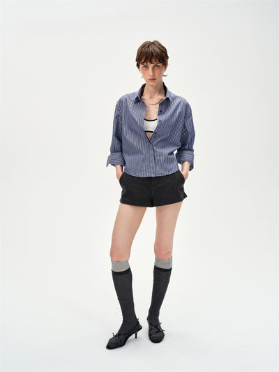 Dropped Shoulders Striped Shirt CUR0249