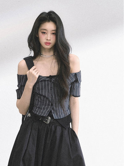Fake Two-piece Striped Shirt DIA0531