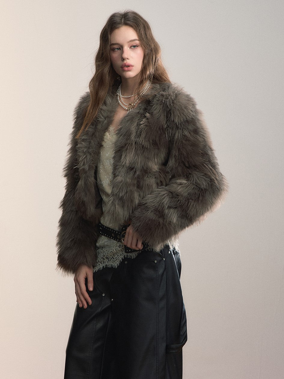 Eco-Friendly Fur Short Jacket VIA0368