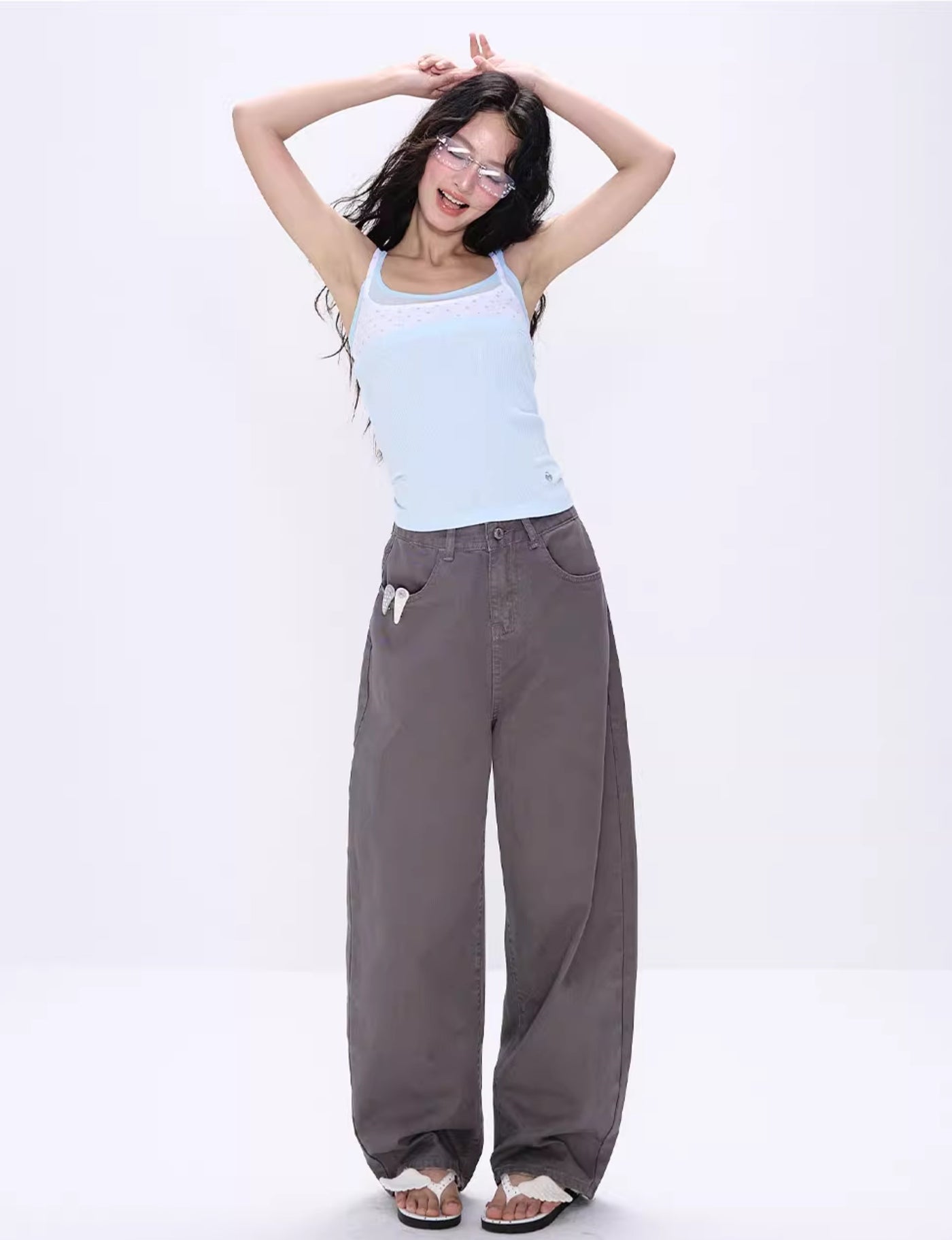 Grey Casual Scimitar Jeans NEC0219