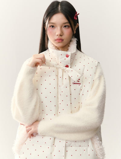 Polka Dot Bow Down Vest/Base Layer Top NTO0245