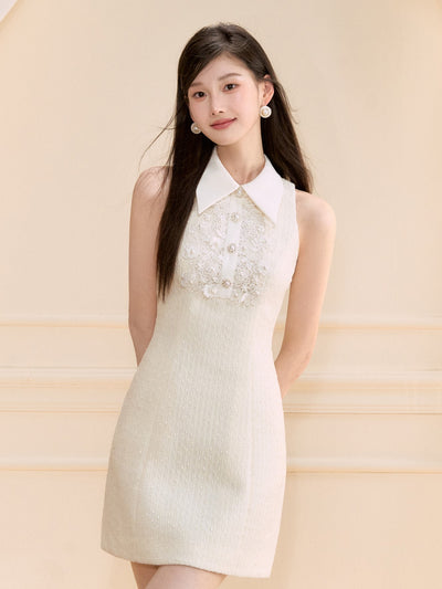 Lace Pearl Sleeveless/Short Sleeves Dress OSH0127