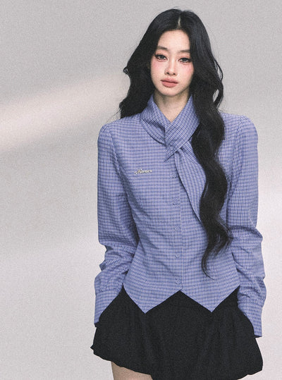 Blue Plaid Long Sleeves Shirt DIA0654