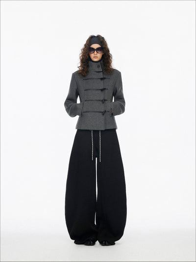 Stand Collar Horn Button Coat SAL0196