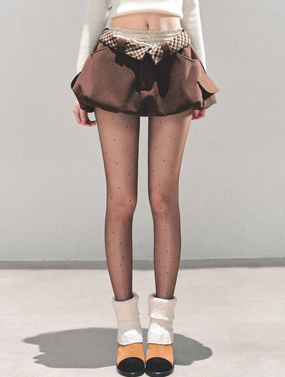 Plaid A-line Tulip Skirt DIA0691