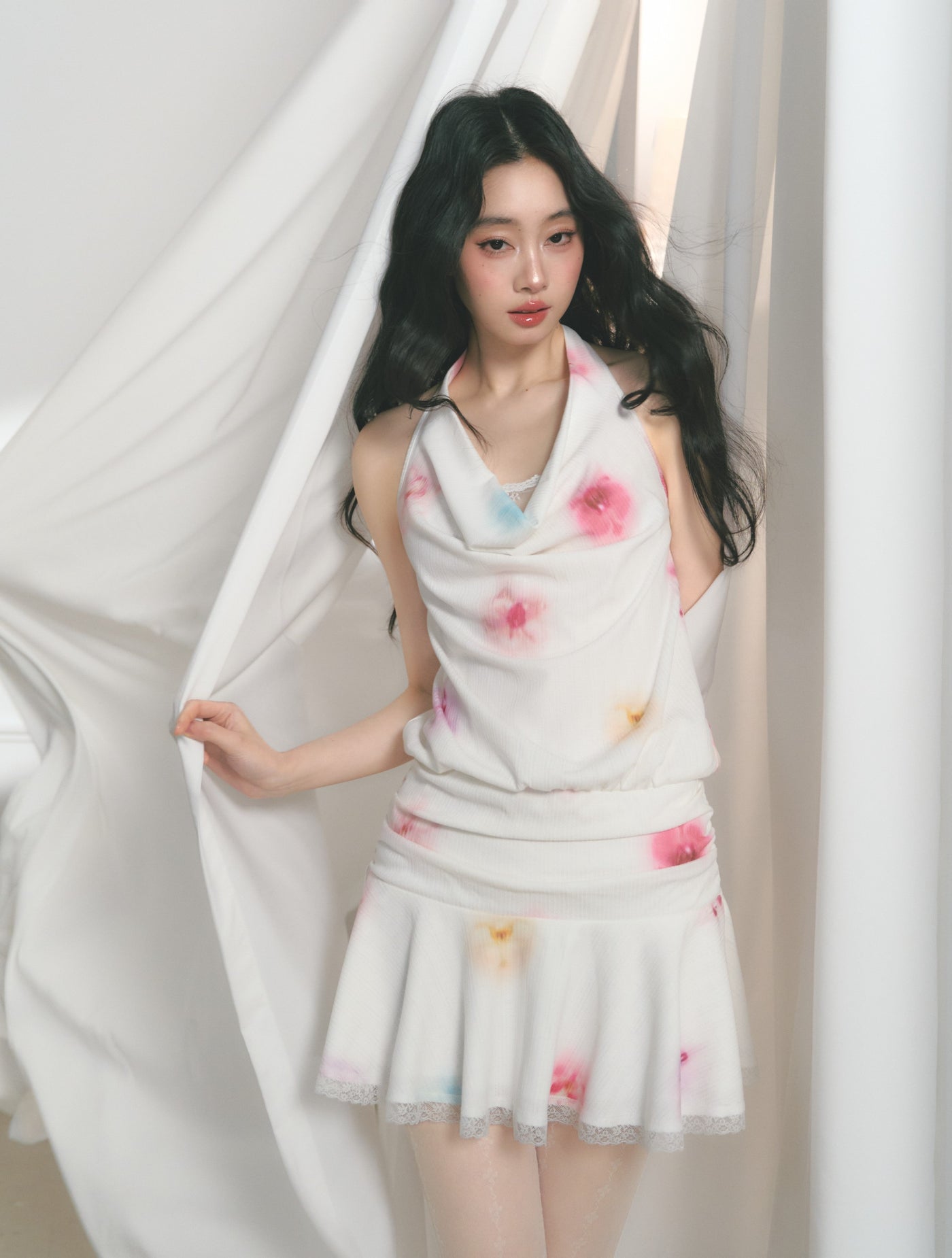 Flower Lace Pleated Dress/Long Skirt SAL0172