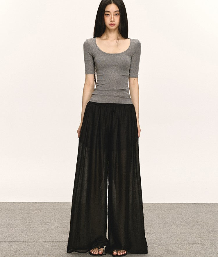 Wide-leg Drape Mopping Pants ANA0026