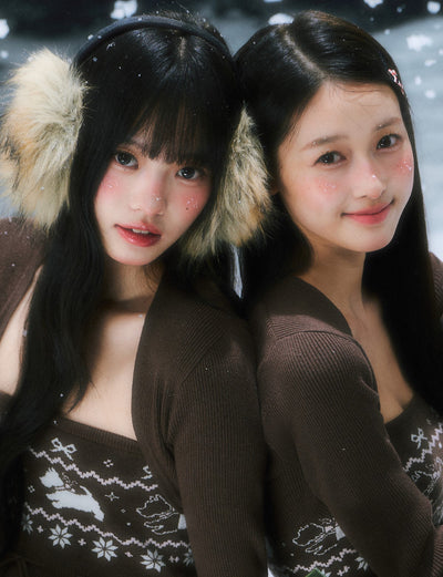 Brown Fair Isle Design Sweater WEE0100