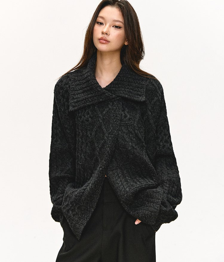 High-Neck Relaxed Design Unique Sweater ANA0083