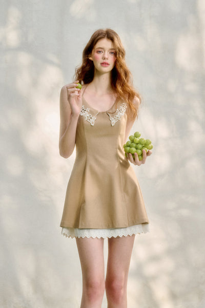 Lace Embroidered Suspender Dress GRO0106