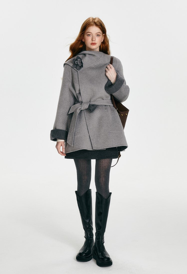 Loose Cape Style Reversible Wool Double-sided Coat BOH0093