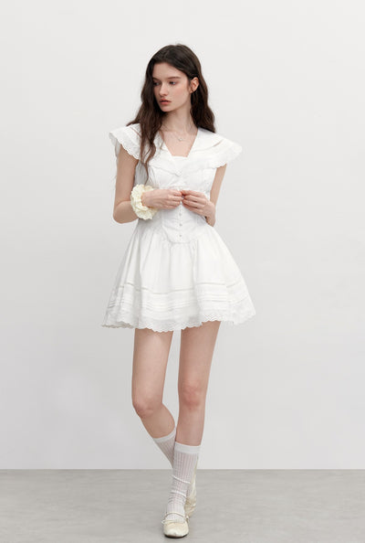Retro Lace Large Collar Dress AYF0100