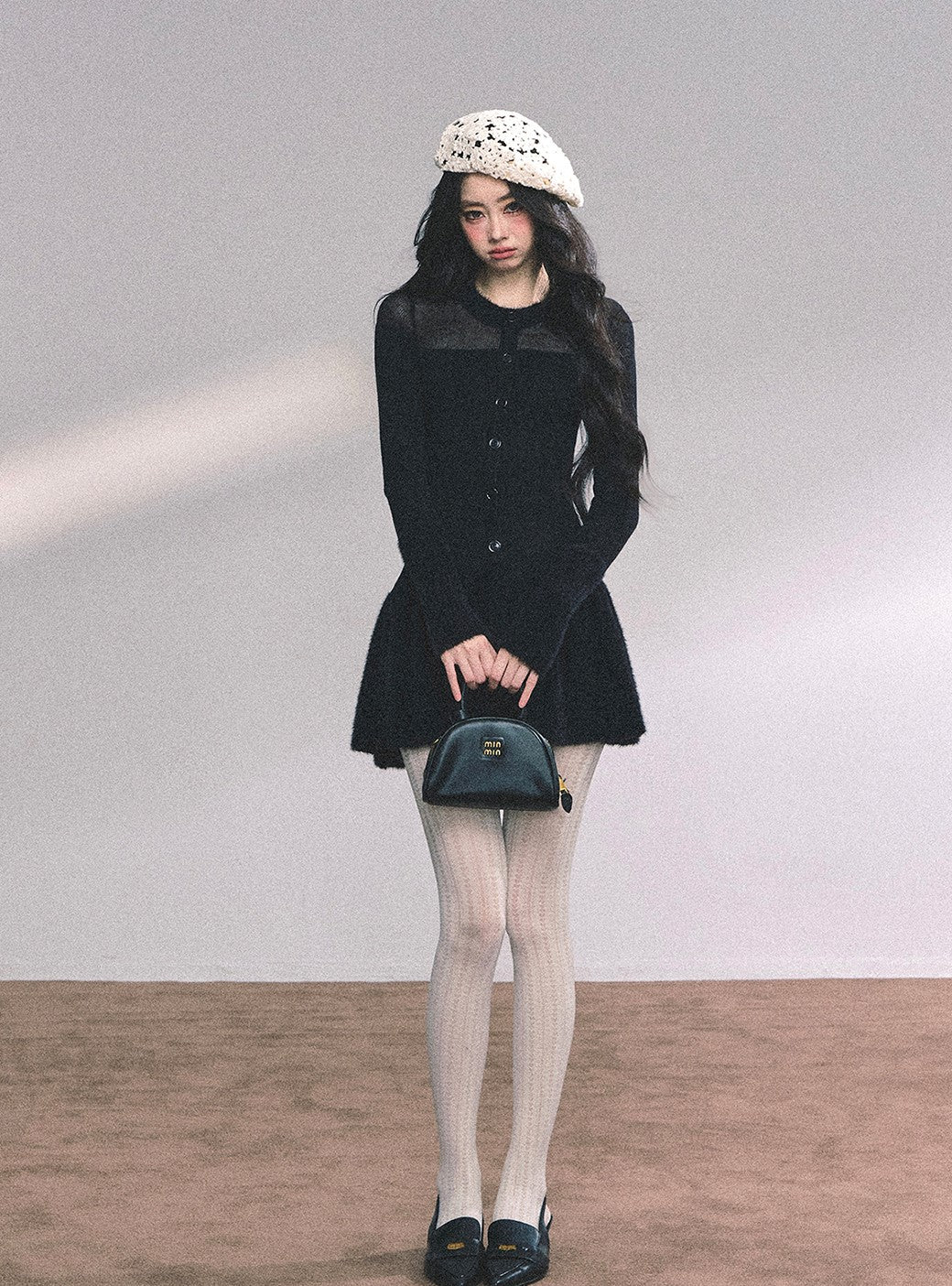 French Long-sleeved Knitted Dress DIA0642