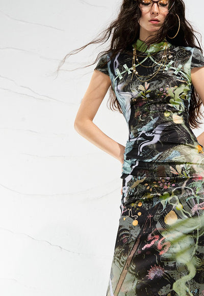 Forest River Printed Dress OFA0253