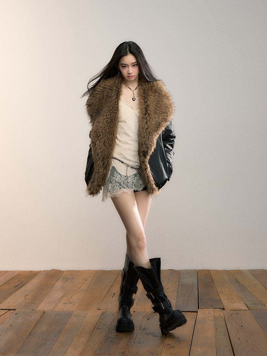 Large Fur Collar Down Jacket VIA0352