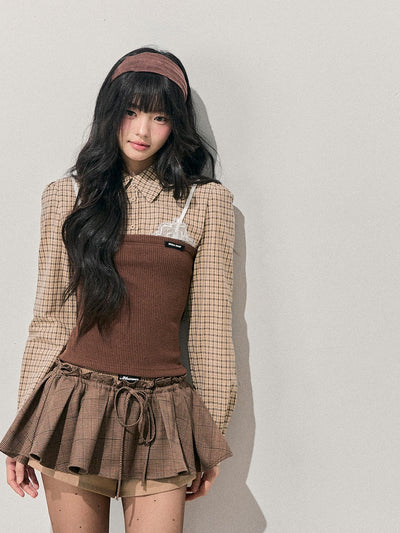 Faux Three-Piece Plaid Shirt DIA0762