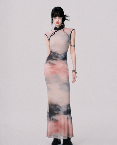 Ink Painting Chinese Long Dress LUL0148