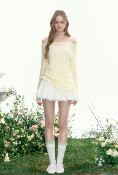 One-shoulder See-through T-shirt AYF0083